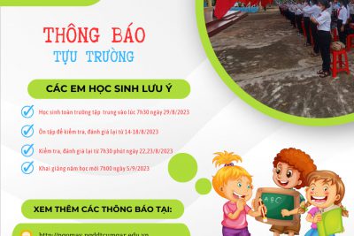 Thông báo thời gian tựu trường